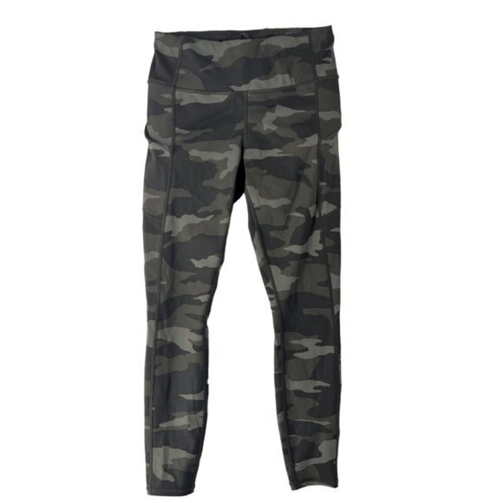 Athleta Elation Camo 7/8 Tight Womens Pants Size XS Stretch Green High Rise